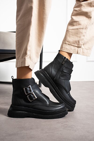 galya shoes Γυναικείες μαύρες μπότες Casual μπότες με φερμουάρ