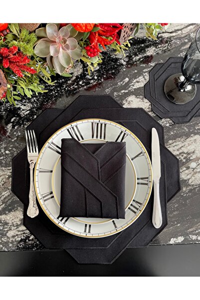 Matis Home Line خدمة كيت هندسية سوداء من قطعتين أمريكيتين باللون الأسود