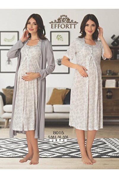 Effortt Γυναικείο νυχτικό εγκυμοσύνης και φόρεμα γκρι