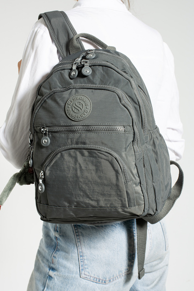 EFTREND Sanmorris Unisex Suya Dayanıklı Krinkıl Kumaş Çok Gözlü Orta Boy Laptop Okul ve Sırt Çantası