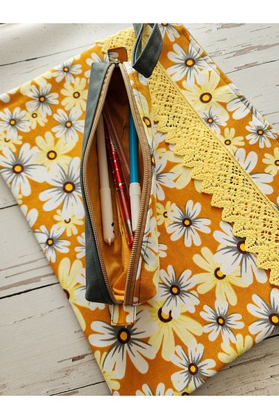 myyasminhome Fabric, Special Design, Document File and Pen Holder Set 100% Handmade