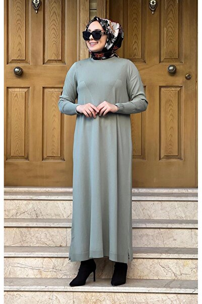 Invee İNVEE Triko Elbise 6931 Küf Rengi