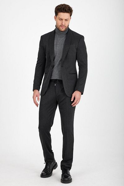 Savira Slimfit ανδρικό αθλητικό κοστούμι με σάλι γιακά drop 6 πλεκτό ύφασμα