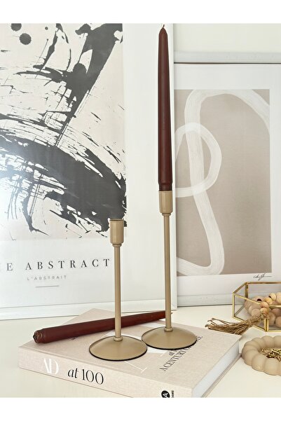 Shura Homeware 2 'li Metal Vizon Şamdan Mumluk Minimal Dekoratif Obje Ev Deko...