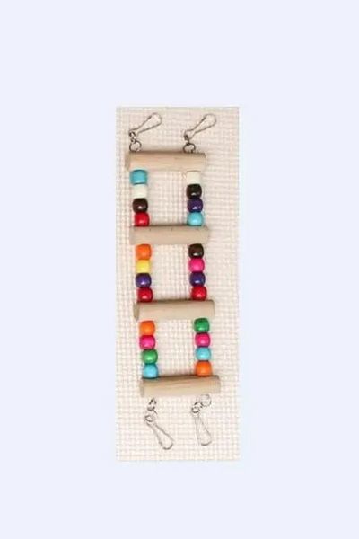 Alyones 50 cm Wooden Bridge with Beads - Parrot Pet Toy for Birds