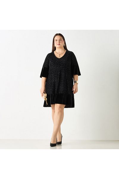 Ulla Popken Burn Out Midi Dress