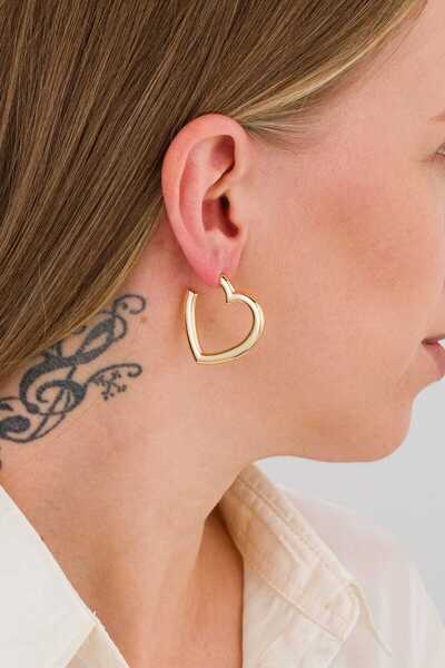 MRK أقراط قلب كبيرة للنساء مكونة من قطعتين