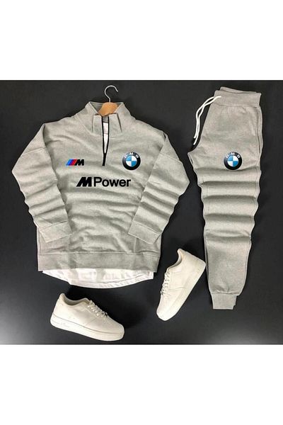 WEARTEX Unisex Cotton Half Zipper Top Sweatpants Unisex 2'L Set