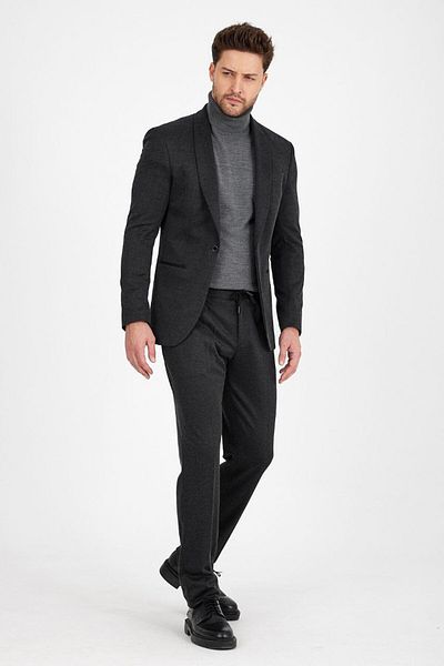 Savira Slimfit ανδρικό αθλητικό κοστούμι με σάλι γιακά drop 6 πλεκτό ύφασμα