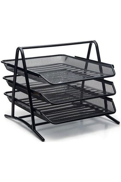 Rubenis Black Metal Document Shelf and Office Set 5 Pieces