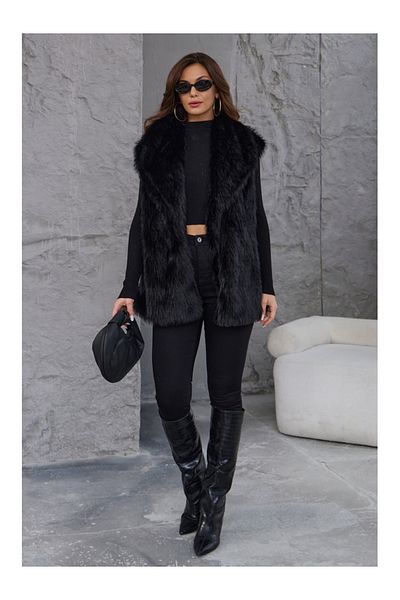 Elif Özbey Butik Black Premium Fur Vest