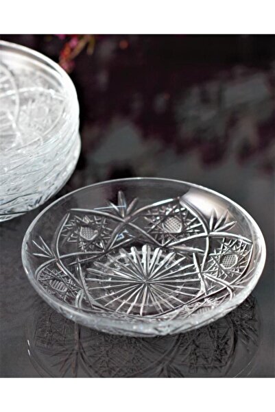 KristalGalerisi 6 Kişilik Çay Tabağı Paşabahçe Göz Dekor - Büyük Boy