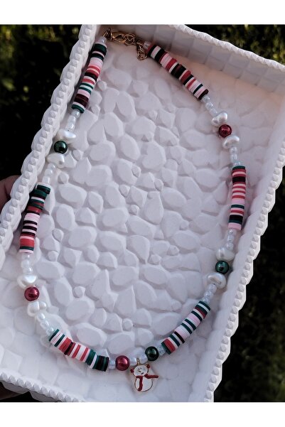 Amabel Jewelerys Fimo, Children's New Year's Necklace with Snowman Detail