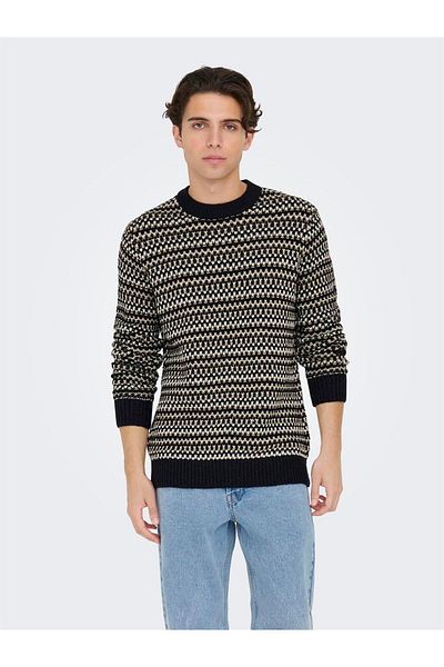 Only & Sons 22027268 Onsmusa Reg 3 Struc Crew Knit