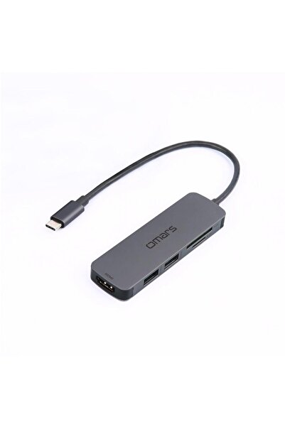 Genel Markalar 5 Port Type-c 4k Hdmı Video Transferi 5gbps Usb 3.1 Sd/tf Kart...