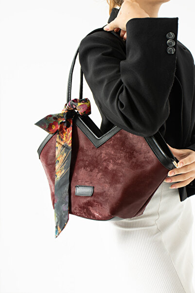 Reddington Geantă de damă din nubuc cu fermoar, cu curea de umăr (de piele de...