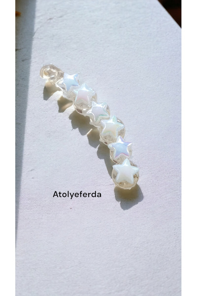 Atolye Ferda Ολόγραμμα Αστέρι Φιγούρα Διάφανο Χρώμα 10 cm Μπανάνα Πόρπη