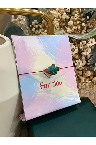 FAYRA ACCESSORIES Christmas Pine Tree Glass Murano Bracelet New Year Themed Christmas Bracelet