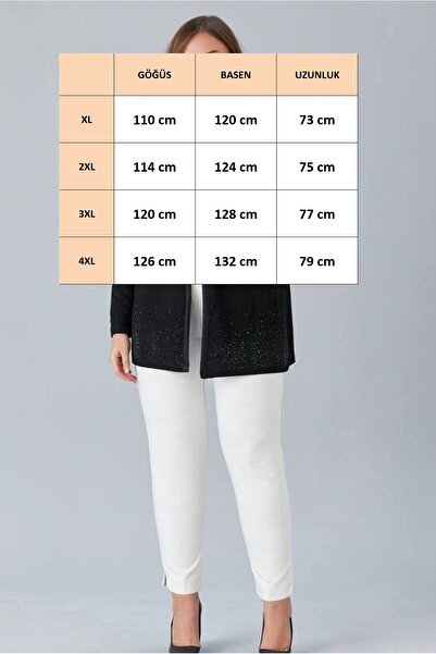 FOR ESRA BIG TREND Γυναικεία φούστα μεγάλου μεγέθους Λεπτομέρεια πέτρα με φωτεινή ρίγα μπροστά Ανοιχτή κοντή ελαστική ζακέτα βισκόζης