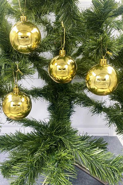 EkoStore 6 Pieces 6 cm Christmas Tree Ball Gold Color Gold Ornament