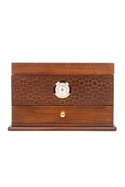 Anadolia Decorative Cigar Box with Thermostat and Flower of Life Motif