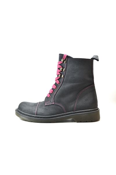 Onlo Ayakkabı Onlo Shoes OP.9010 حذاء بناتي من الجلد الطبيعي المزيت باللون الأزرق الداكن والوردي