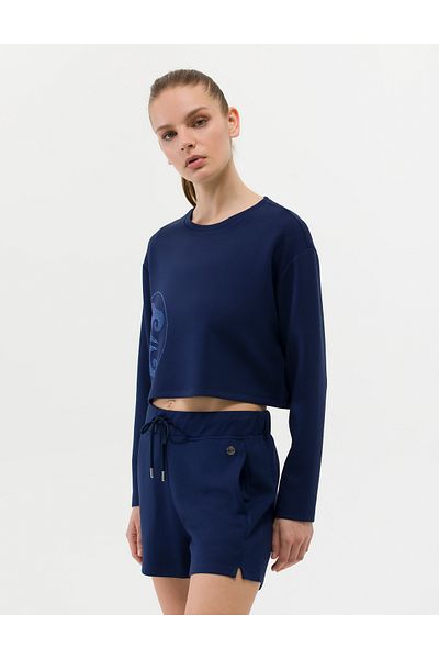 Pierre Cardin Navy Blue Crop Top Sweatshirt 50263679 -Vr033