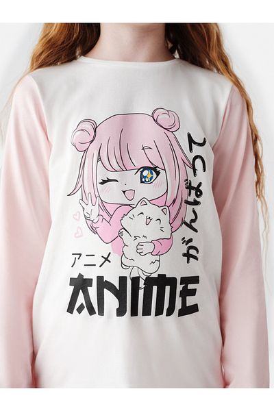 Penti Girl's Anime Patterned 2-Piece Pajama Set