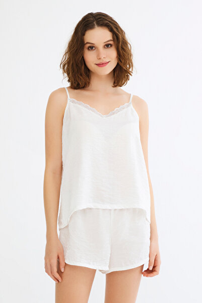 Penti Optik Beyaz Diamond Bridal Şort Pijama Altı