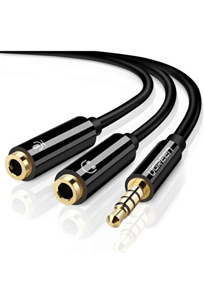 Ugreen Mikrofon Ve Kulaklık Ayırıcı 3.5mm Y Kablo Siyah