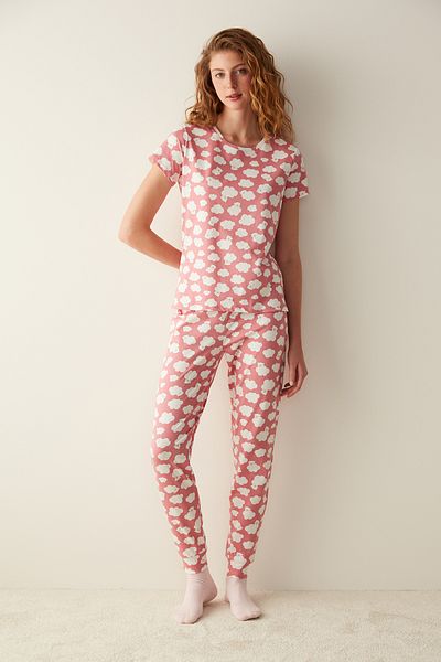 Penti Clouds Pink Pants Pajama Set