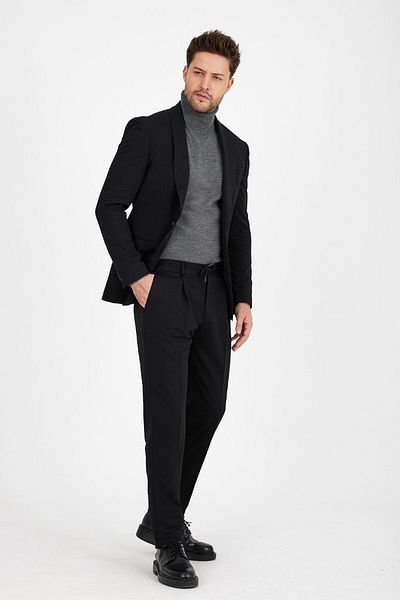 Savira Slimfit ανδρικό αθλητικό κοστούμι με σάλι γιακά drop 6 πλεκτό ύφασμα