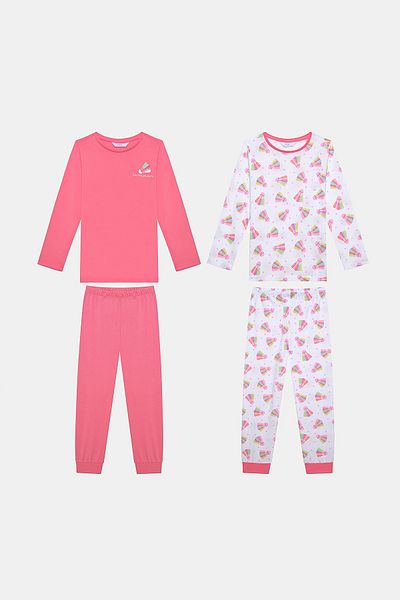 Penti Cotton Girls' Badminton 2-Piece Multicolor Pajamas Set