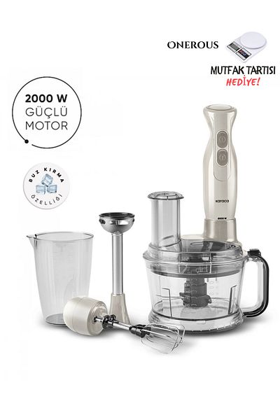 Karaca 6 In1 Multipurpose Food Processor - Chopping, Slicing, Shredding, Ice Crushing