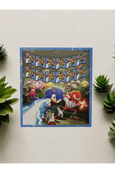 LASAGNA STORE Sonic Boom Dekoratif Zarflı Iyi Ki Doğdun Banner - Doğum Günü Parti Seti Malzemeleri