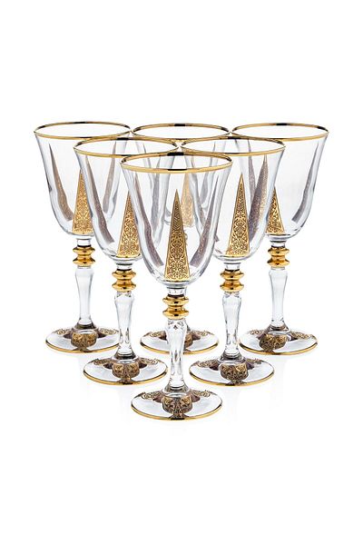 Anadolia Set of 6 Cypress Glass Wine Glasses