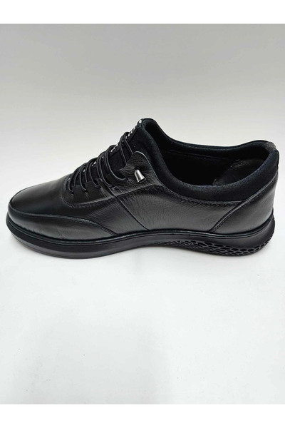 Ocasso HAKİKİ DERİ SİYAH BAĞCIKSIZ RAHAT KAUÇUK TABANLI ERKEK AYAKKABI