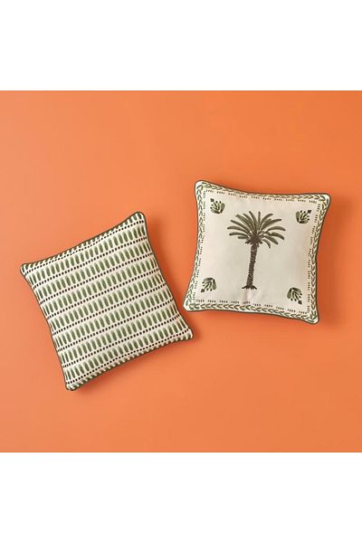 Egsen Bella Maison Alice Throw Pillow White-Green (45X45 cm)
