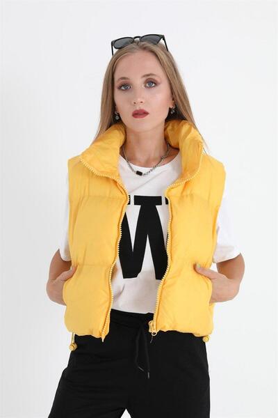 VAPUR TEKSTİL Yellow Parachute Fabric Zippered Vest