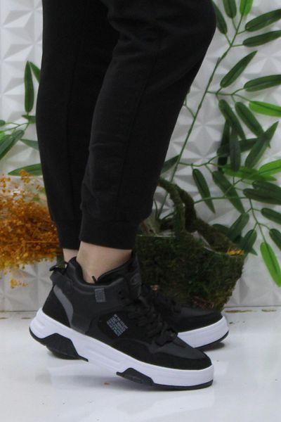 M.P. M.P 242-2063 Black White Comfortable Original Product High Top Women's Sports Shoes