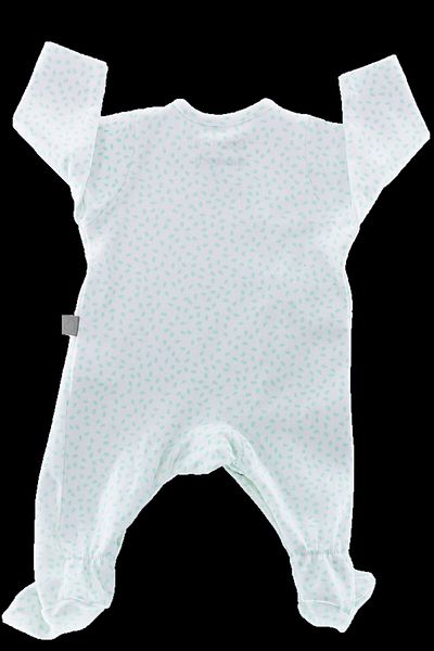 Boumini Newborn Baby Jumpsuit with Booties Leaves Mint