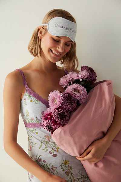 Penti Top de pijama de atlet cu modele de flori Terra