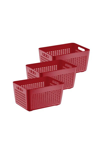 SELKA HOME Selka Lavin 4 Lt. In-Cabinet Organizer - 3 Pieces Claret Red