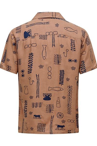 Only & Sons Onsalvin Reg SS - AOP Resort Coral T-Shirt 22029104