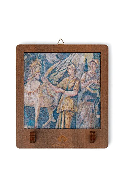 Anadolia Pegasus Mozaiği Ahşap Kutulu Seramik Dekoratif Askılık