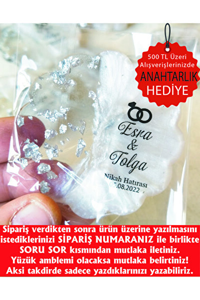 ErenAksesuar Epoksi Magnet 30 Adet Söz Nişan Nikah Kına Düğün Hediyeliği Kura...