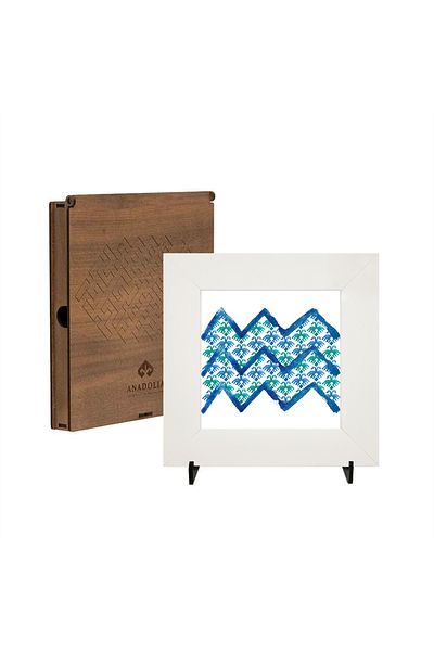 Anadolia Seria Kilim Sky White Cadru de pictură din ceramică