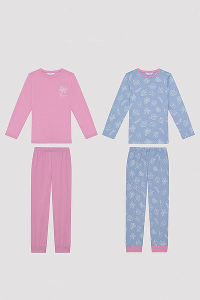 Penti Girl's Fossil Multicolored 2-Piece Pajama Set
