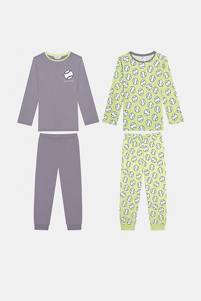 Penti Cotton Boy's Ball 2-Piece Multicolor Pajamas Set