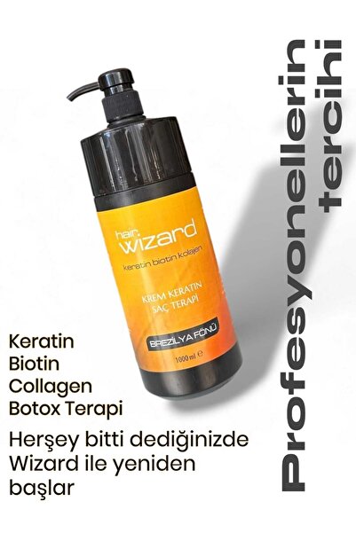 HAIR WIZARD سلسلة تصفيف الشعر كيراتين بوتوكس بروفيشنال كير برازيلي 1000 مل